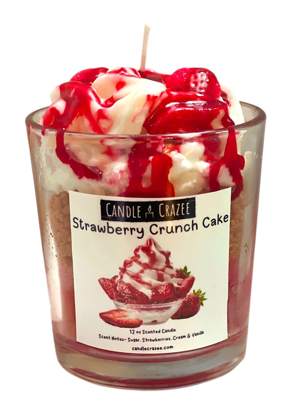 Strawberry Crunch Cake Scented 12oz Candle Jar Candle